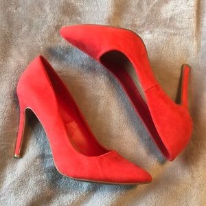 EUC Red Suede Stilettos